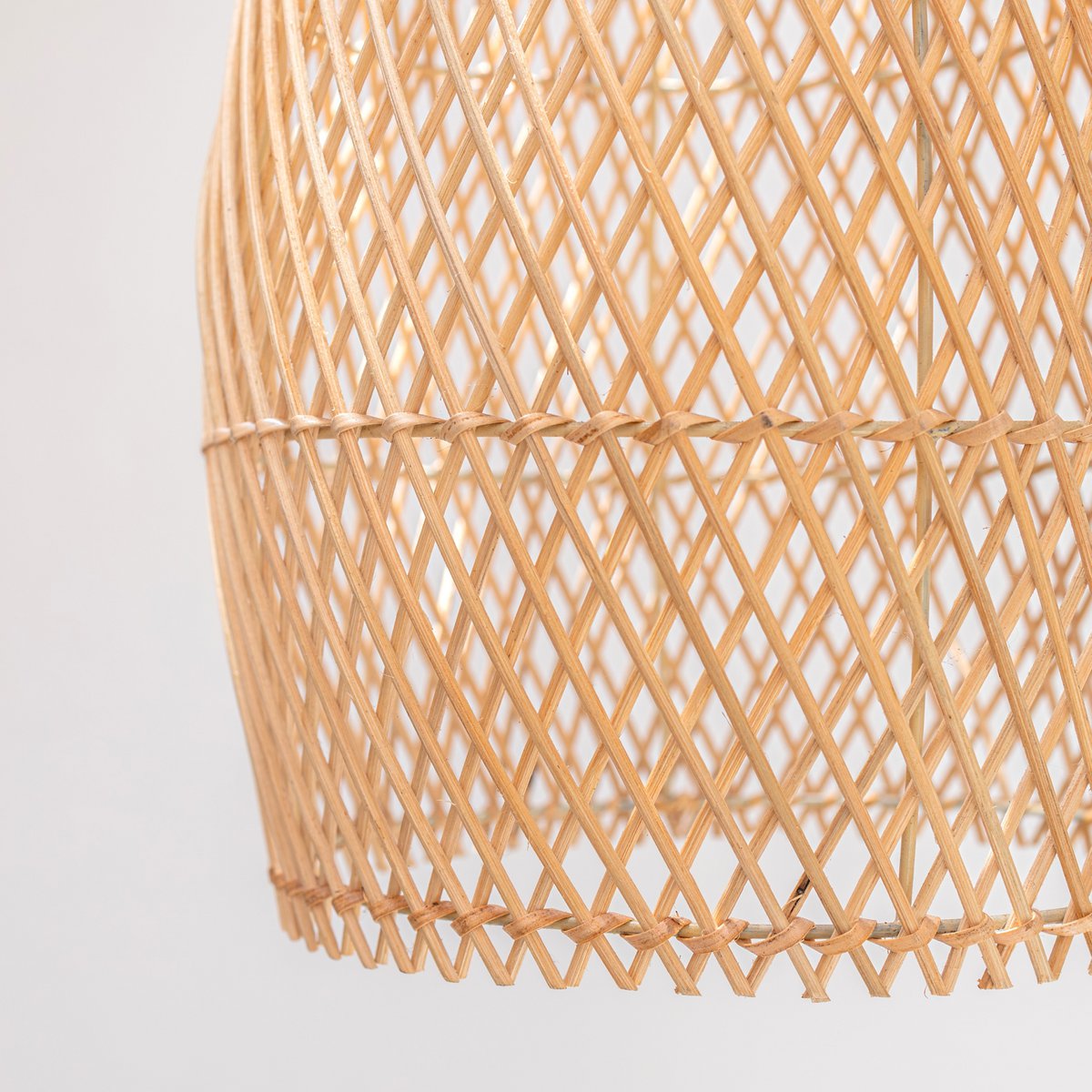 Woven rattan ceiling lampshade - beige, Tabung