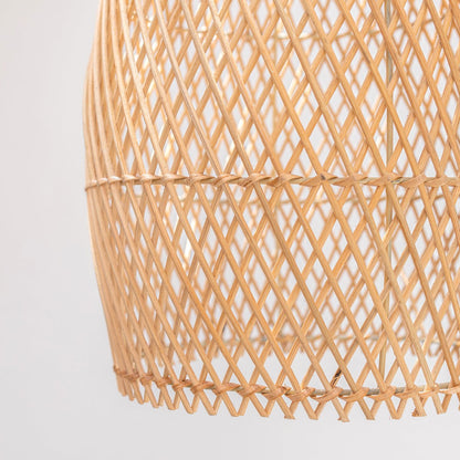 Woven rattan ceiling lampshade - beige, Tabung