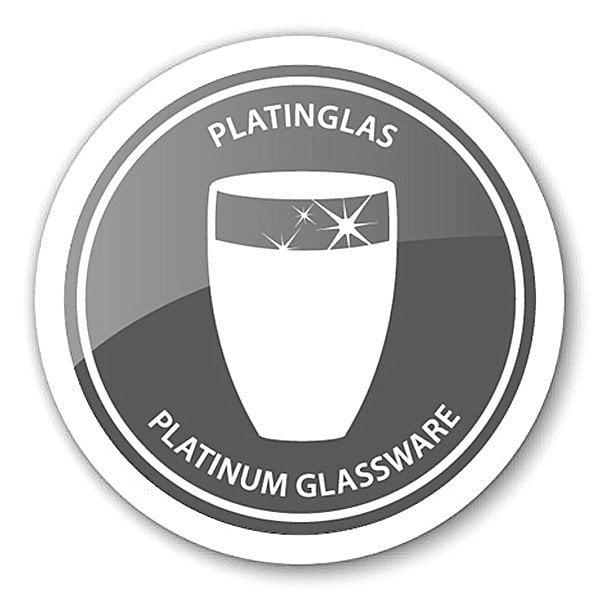 Håndpustet glasvase Charlotte, 24 cm - platinrand