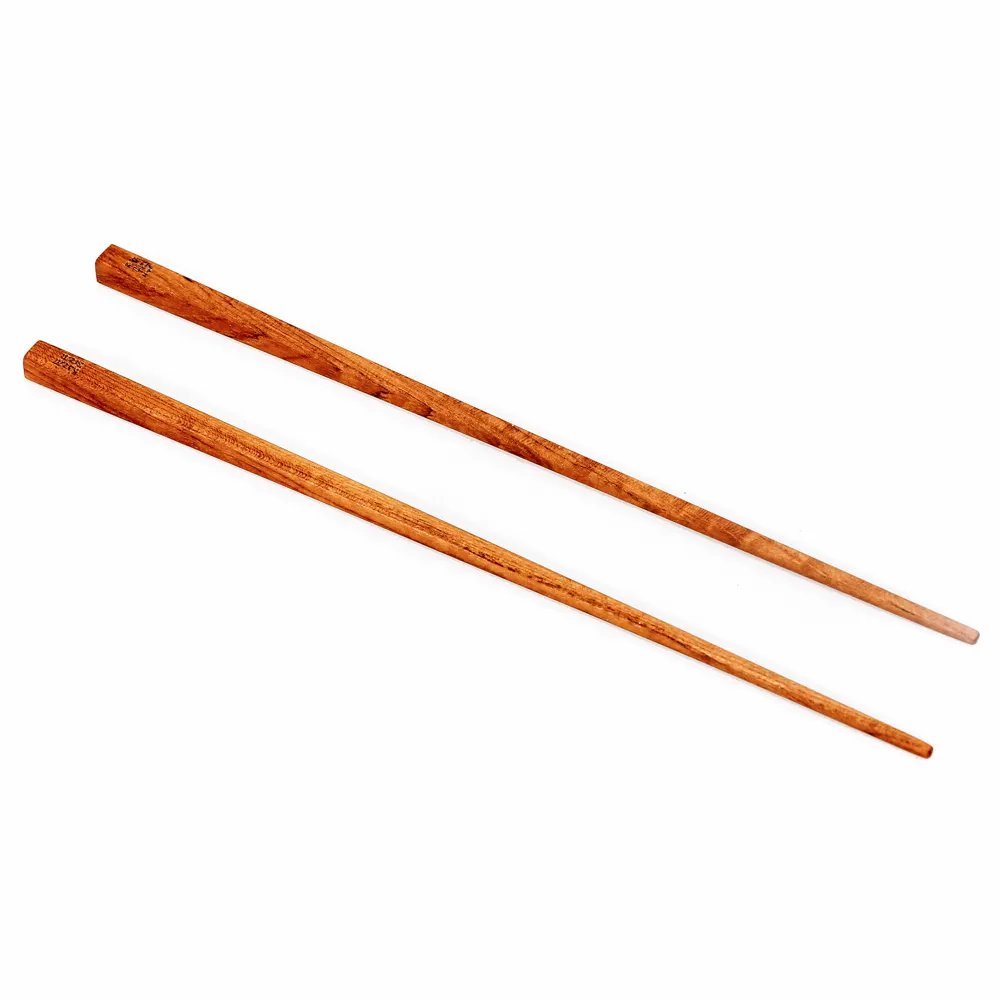 Spisepinde af teaktrærod, 23 cm – naturtræpar