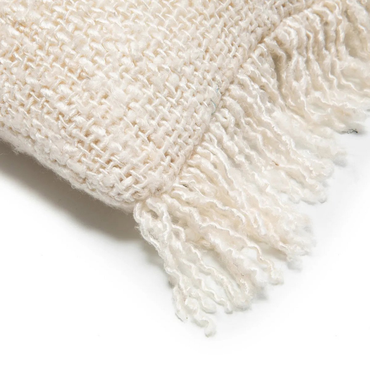 Håndfarvet lændepude i bomuld, 30×50 cm - Creme