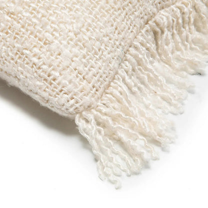 Håndfarvet lændepude i bomuld, 30×50 cm - Creme