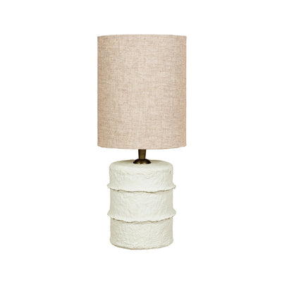 Papmaché bordlampe, 20 cm - hvid lille