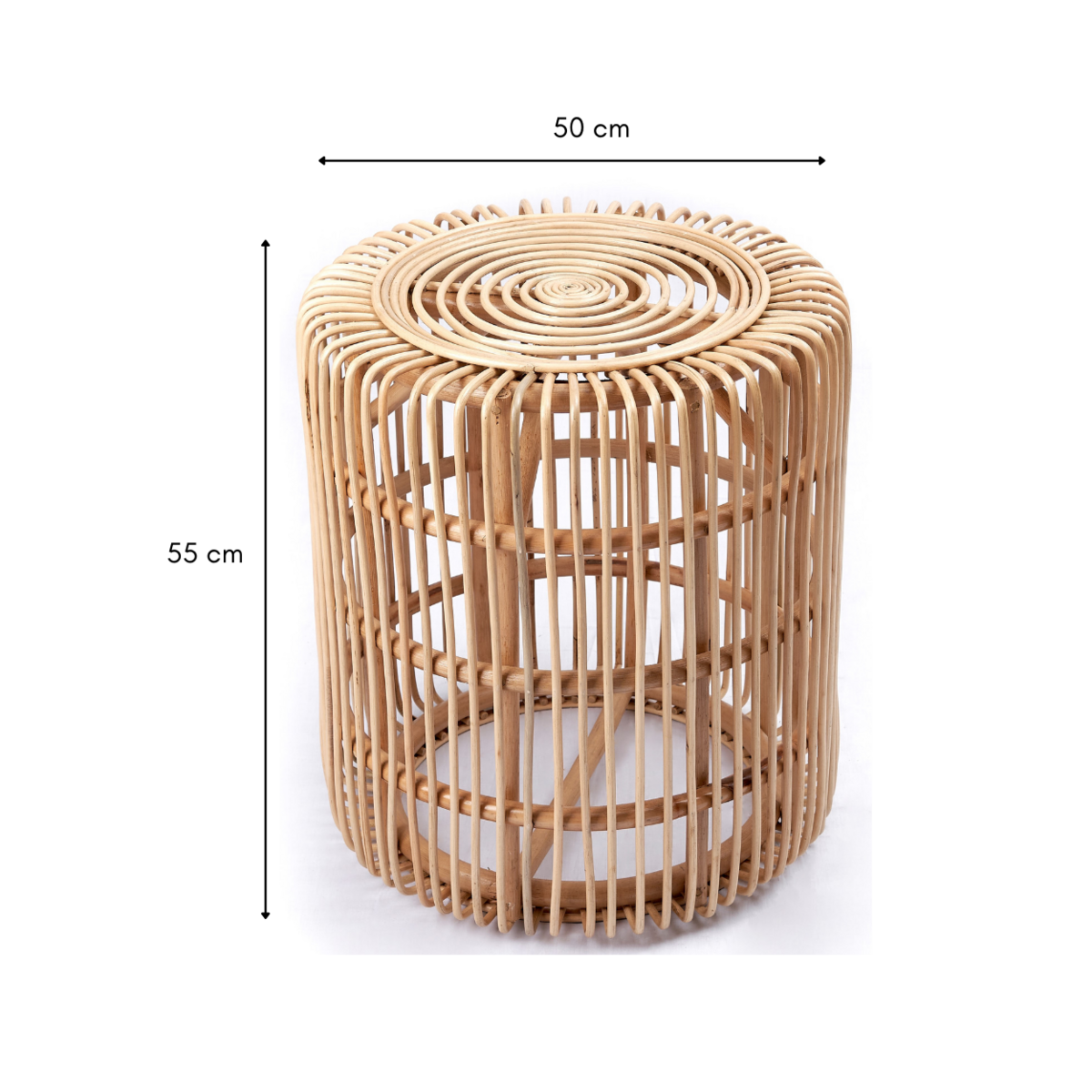 Rattan side table Alamaya beige - handcrafted in Indonesia