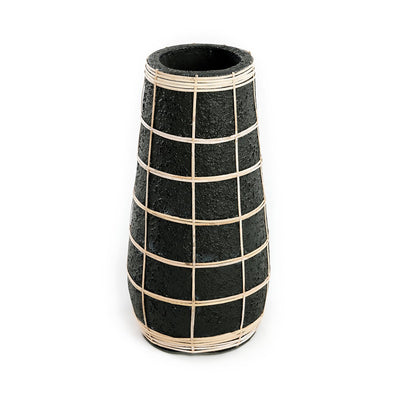 Sød terracotta-vase, sort naturlig, stor