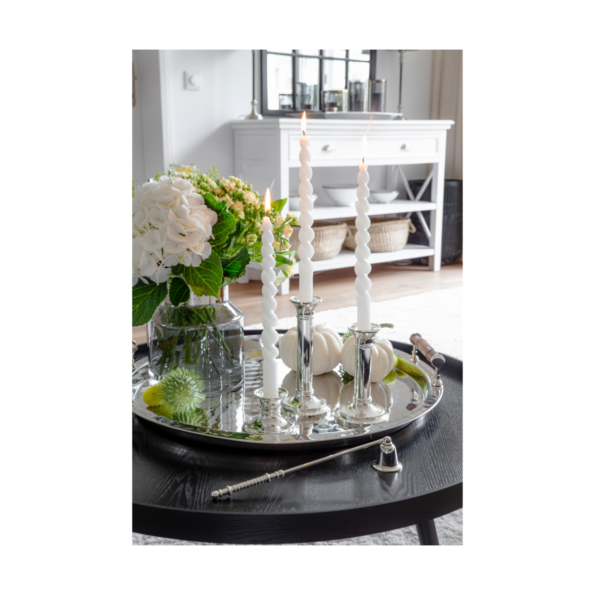 Crystal glass vase Gabi with platinum rim - 19 cm