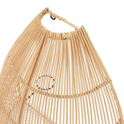 Vægskærm i rattan, 55 cm – beige halvkegleformet kuppel