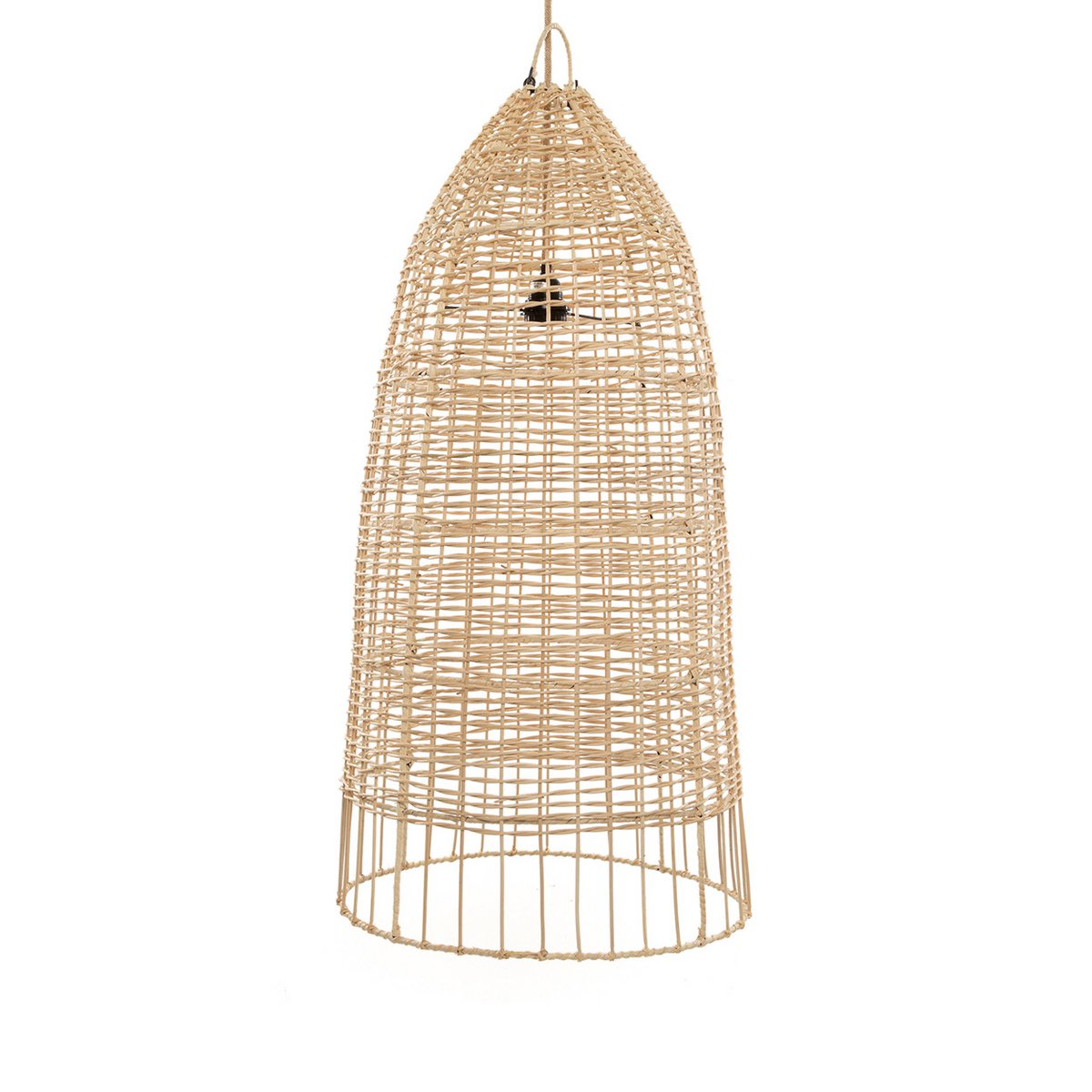 Rattan-Hängeleuchte 90 cm hoch – schlanke, natürliche Form