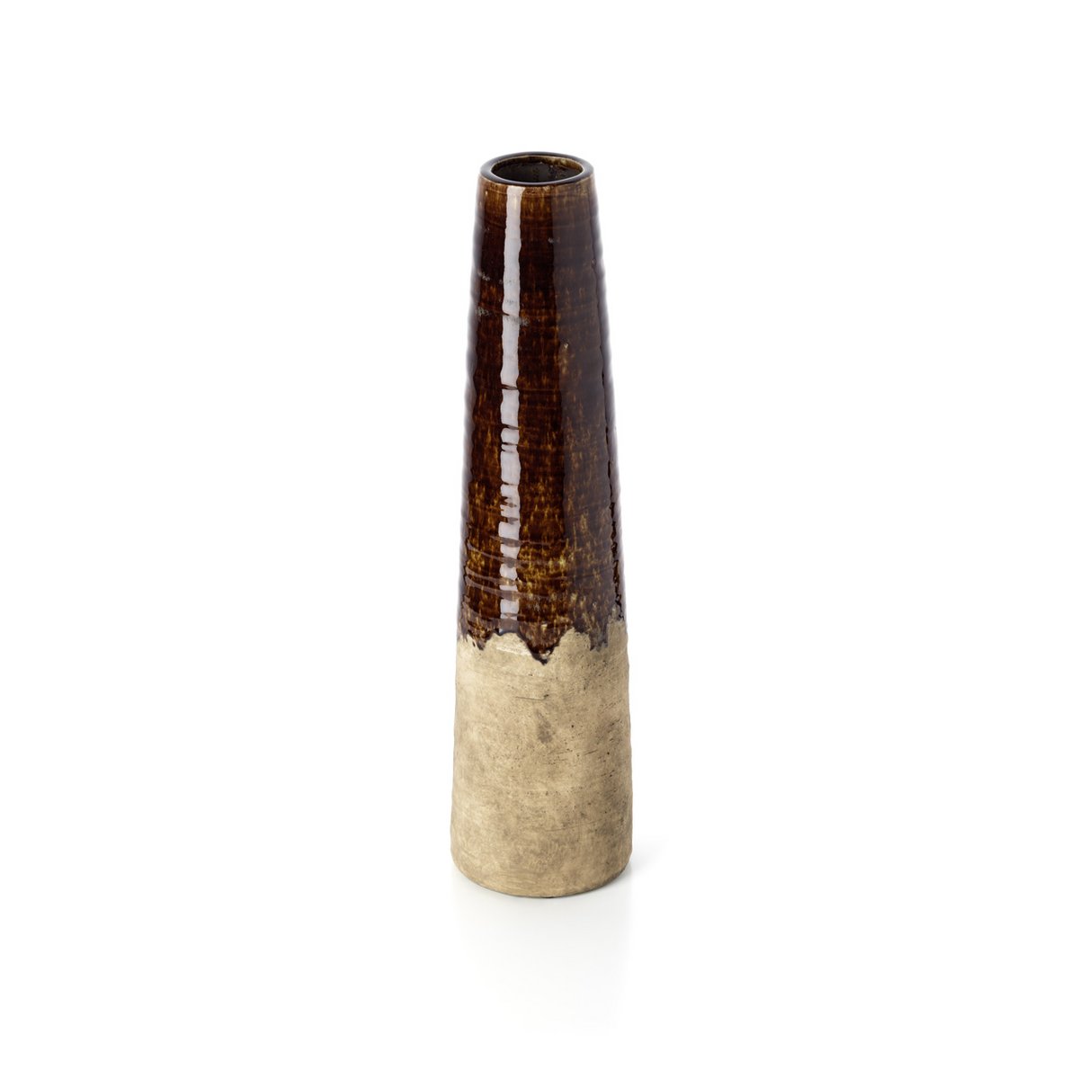 Die Amber Cone Vase - Betonbraun - L