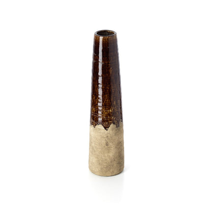 Die Amber Cone Vase - Betonbraun - L