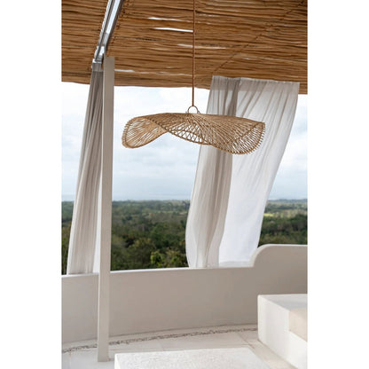 Rattan-Pendelleuchte 75×20 cm – natur, handgefertigt