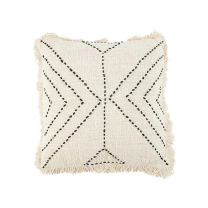 Cotton cushion cover 50×50 cm – natural black tribal, Indonesia