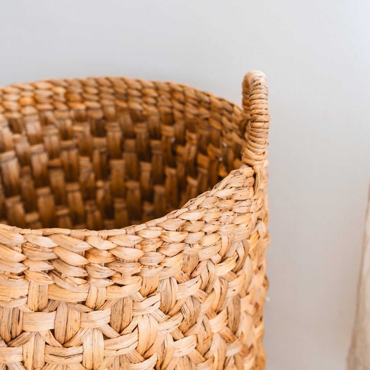 Round woven jute laundry basket Ø40 cm – brown, 45 cm tall