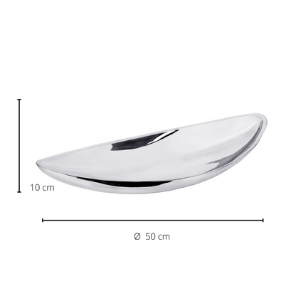 Steel bowl, Halifax 40 × 20 cm - mirror-polished silver