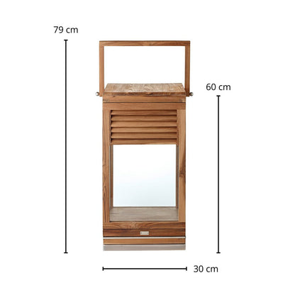 Teaklanterne Vegas, forniklet stål - 60 cm