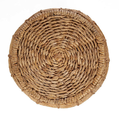 Hocker aus Palmblatt, 48 × 45 cm – Natur-Braun