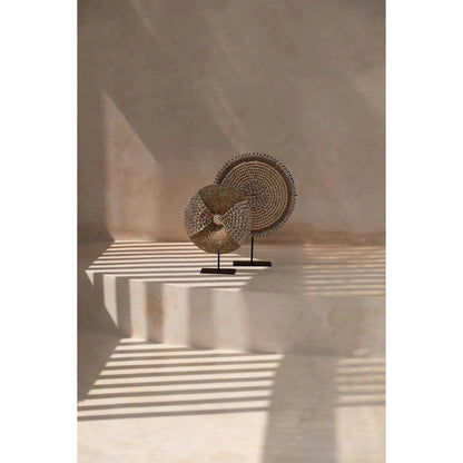 Shell decorative sculpture on stand - natural white