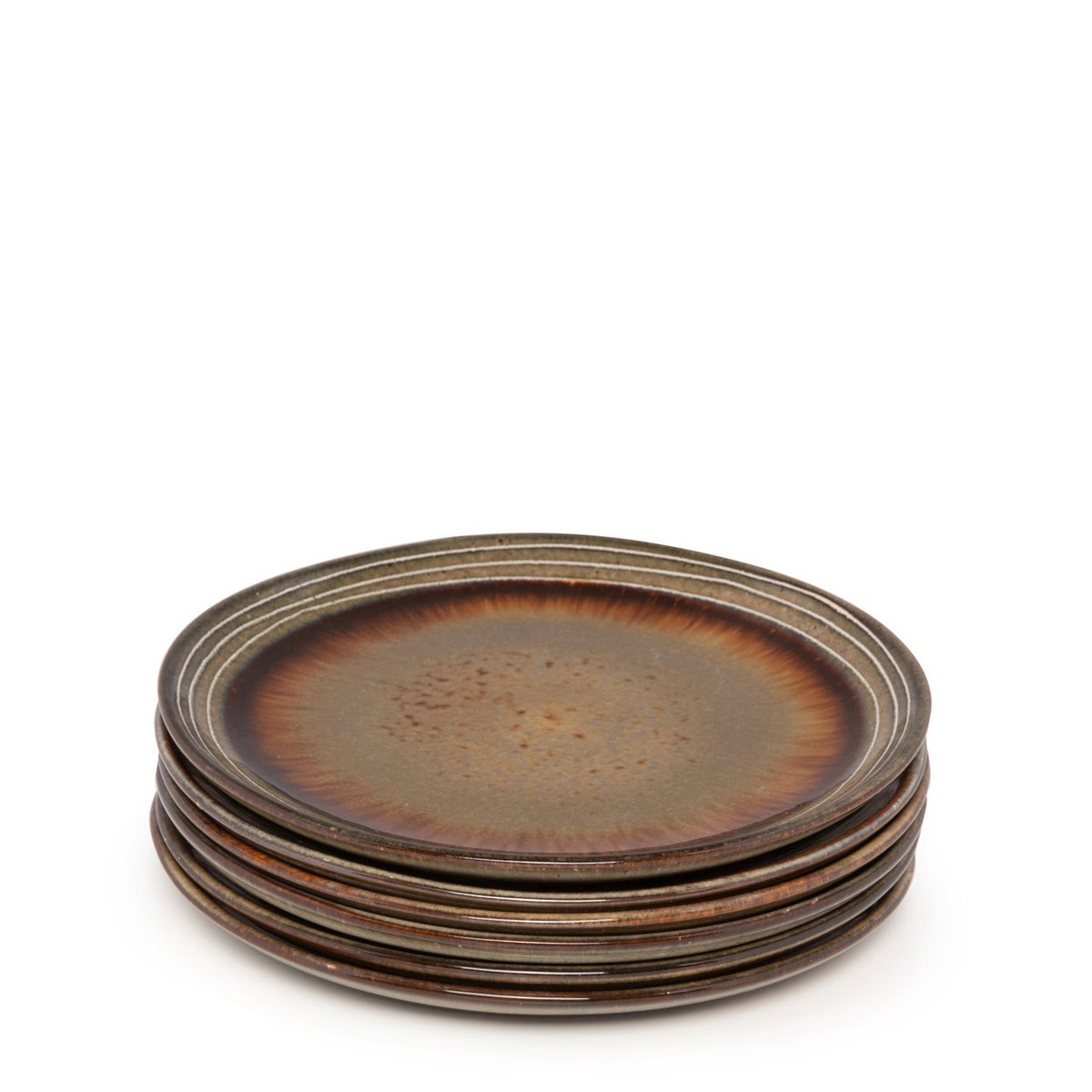 Stoneware salad plate, earthy tones – M