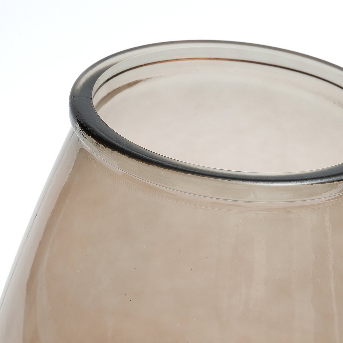 Genanvendt glasvase, mellem - beige, stor