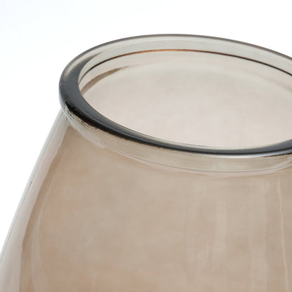 Genanvendt glasvase, mellem - beige, stor