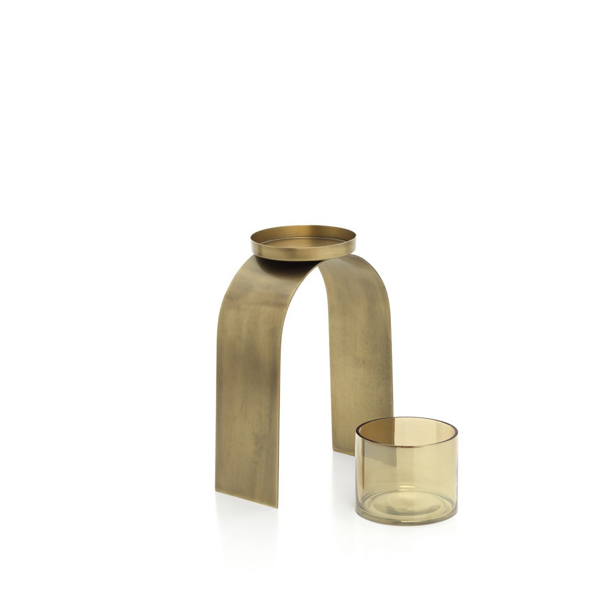 Teelichthalter-Set aus Messing, gold – 29 cm