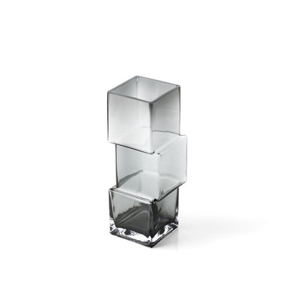 Rummikub glass vase, dark grey, medium