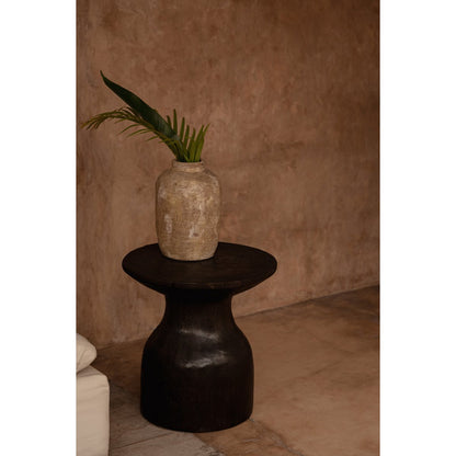 Hourglass Side Table, 50 cm - Dark walnut