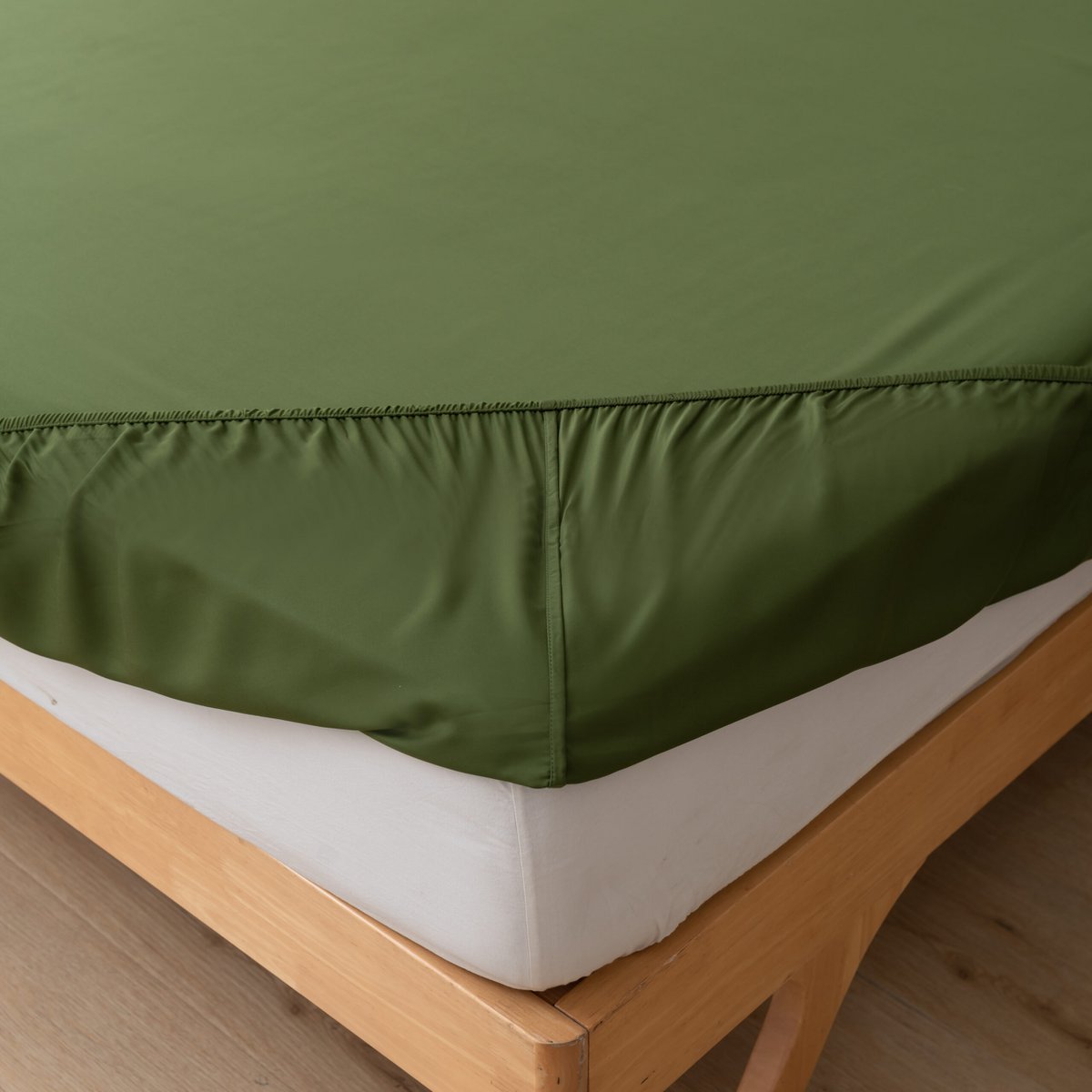 Bamboo bedding set, deep moss, single - 400TC