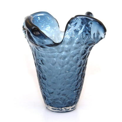 Blauer Glaswürfelvase 22 cm