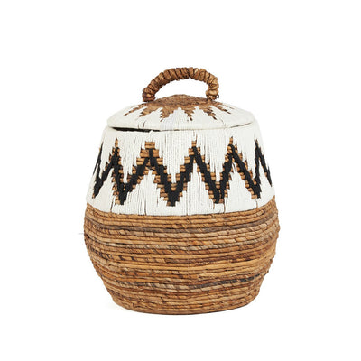 Palm leaf storage basket 44 × 47 cm - natural white