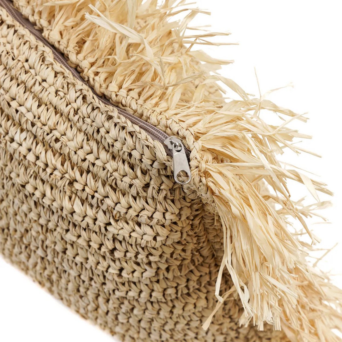 Kissenbezug aus Bast 35×100 cm – handgewebt, naturbeige