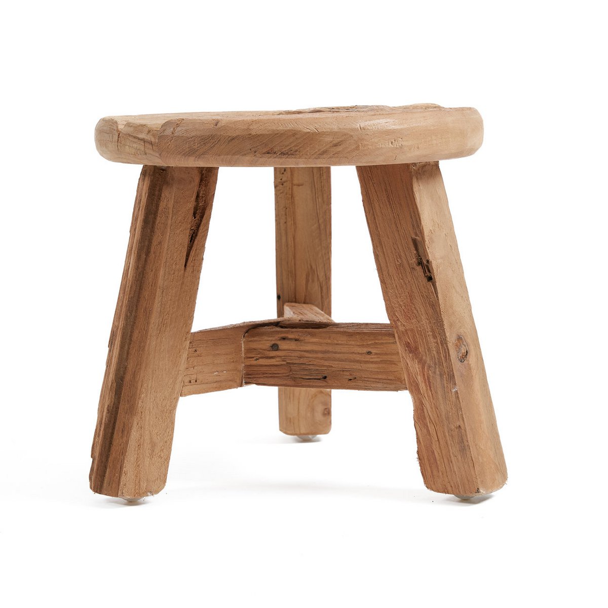 Holzhocker Natur 27 × 27 × 24 cm – klein, hergestellt in Indonesien