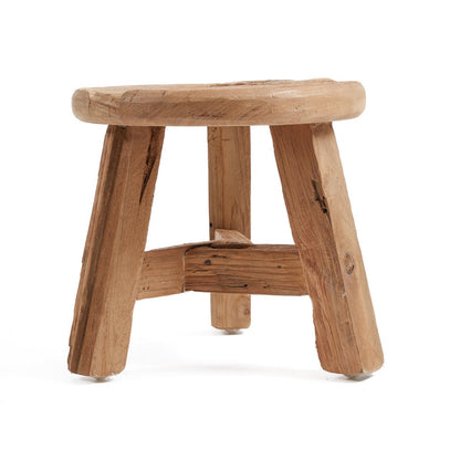 Holzhocker Natur 27 × 27 × 24 cm – klein, hergestellt in Indonesien