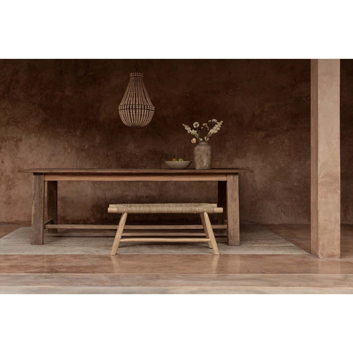 Kronleuchter Eisen 40 × 73 cm - Naturfinish, Indonesien