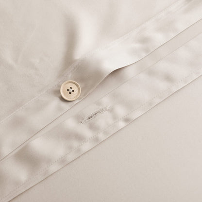 Bamboo duvet cover 140×220 cm, soft taupe with buttons