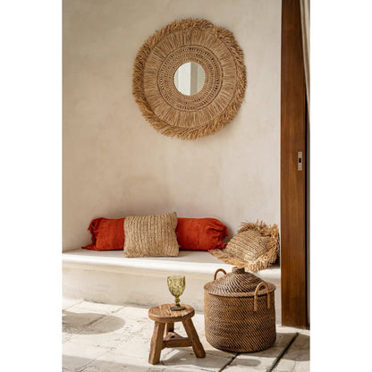 Raffia-Wandspiegel 70 cm – natürlicher, handgewebter Look