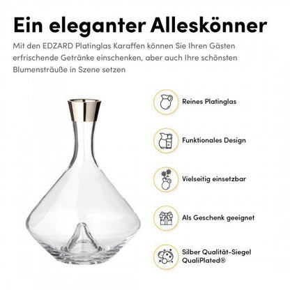 Crystal glass carafe Frederick, h 27 cm – 2.1 L capacity