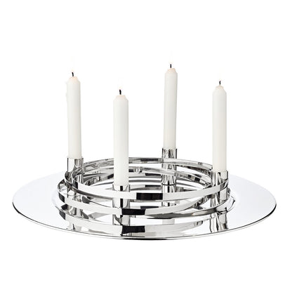 Adventskrans i rustfrit stål La Avia, 40 cm