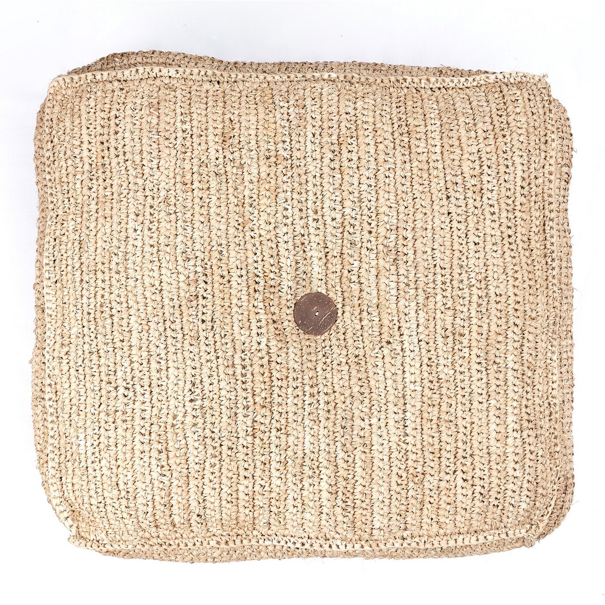 Raffia puf PADAR 55 × 55 cm - kokosfiber & bomuld
