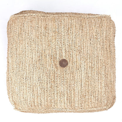 Raffia puf PADAR 55 × 55 cm - kokosfiber & bomuld