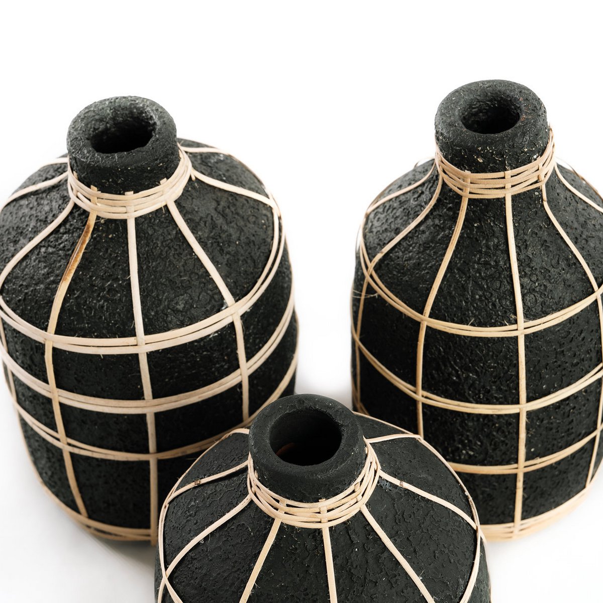 Terrakottavase sort natur 13 × 24 cm – høj, Indonesien