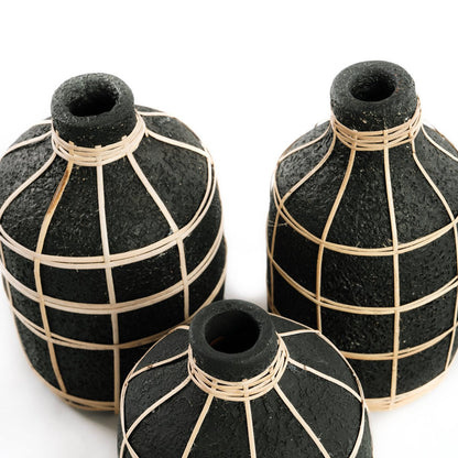 Terrakottavase sort natur 13 × 24 cm – høj, Indonesien