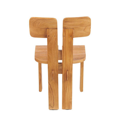 Spisebordsstol i teak, natur - delt ryg 57 × 82 cm