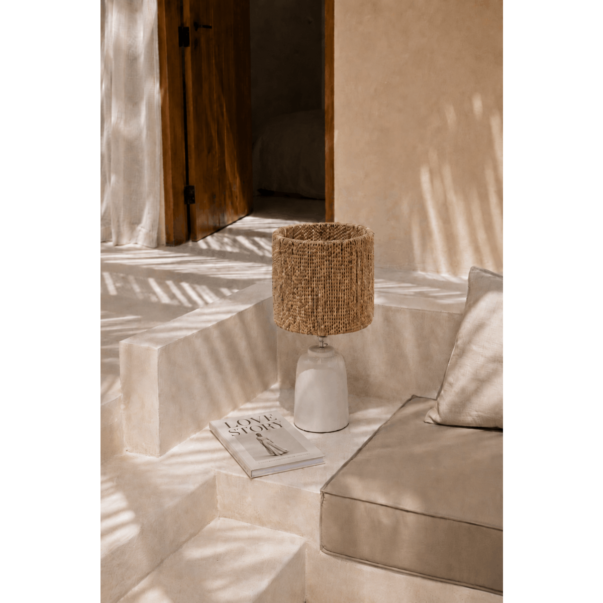 Seegras-Tischlampenschirm, 30 cm – Naturgeflecht