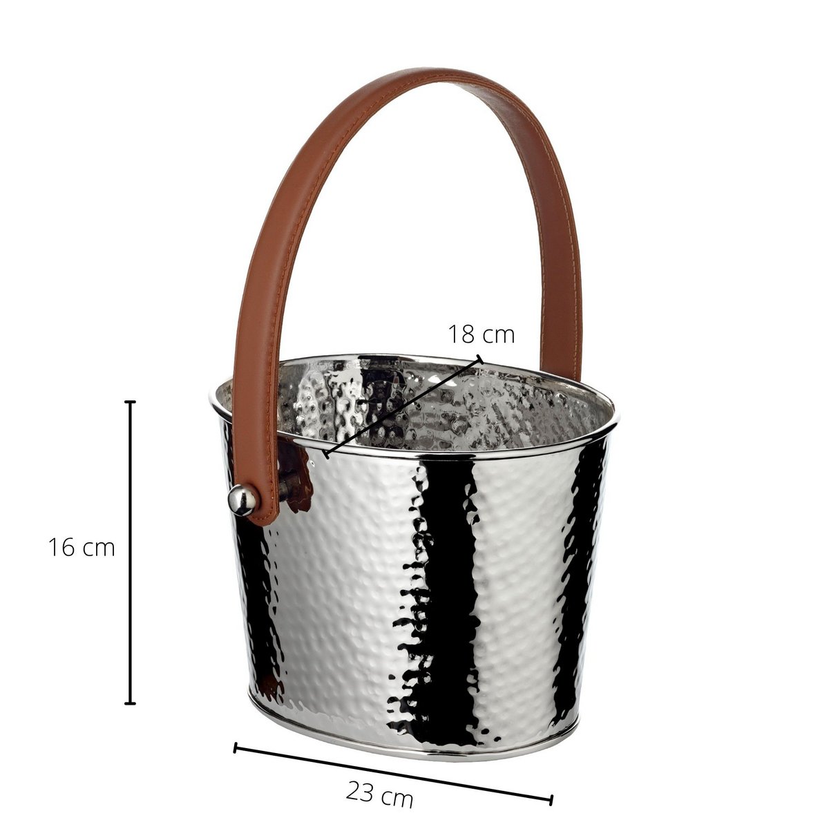 Stainless steel champagne cooler Gavin, hammered, 23 cm