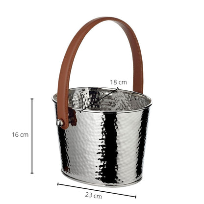 Stainless steel champagne cooler Gavin, hammered, 23 cm