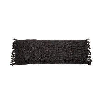 Cotton cushion cover 35×100 cm - black navy, made in India