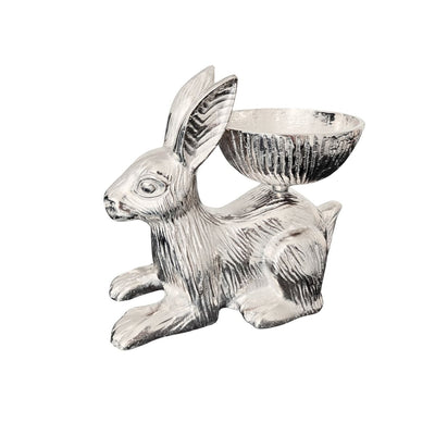 Aluminiumsdekorationsskål med harremotiv, 19 cm