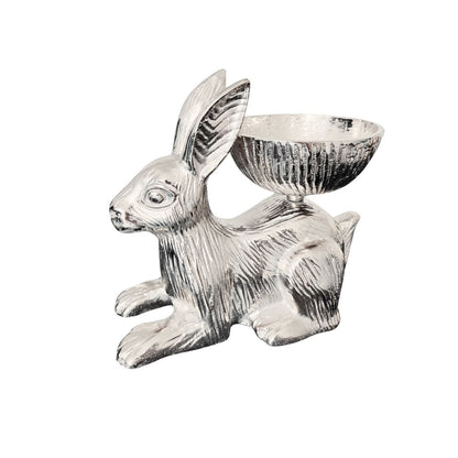 Aluminium-Dekoschale mit Hasenmotiv, 19 cm