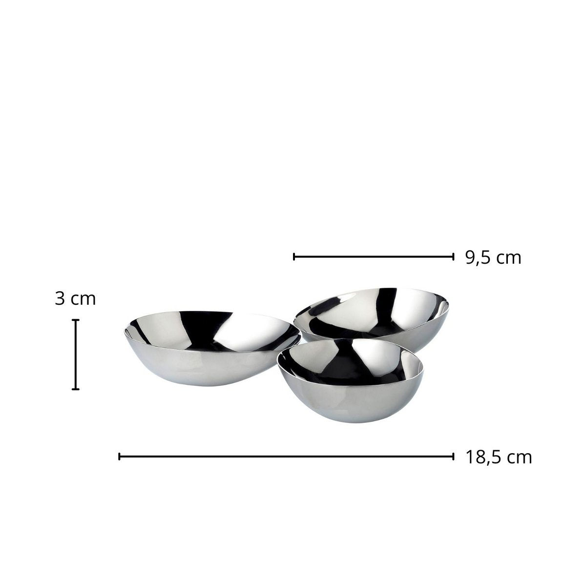 Luma Servierschale, polierter Edelstahl – 18 cm